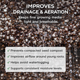 Water draining through soil mixed with perlite, demonstrating improved drainage and airflow in growing media