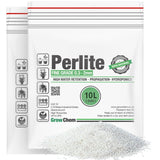 Grow Chem fine grade perlite 10 litre pack shown as two 5L bags with loose perlite for gardening and propagation